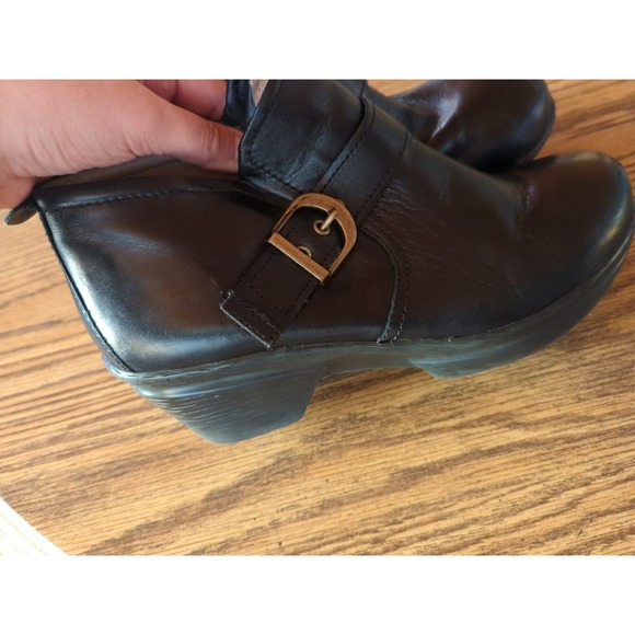 SANITA WOMENS BLACK LEATHER ANKLE BOOTS Size 40 US 9 - Picture 11 of 13